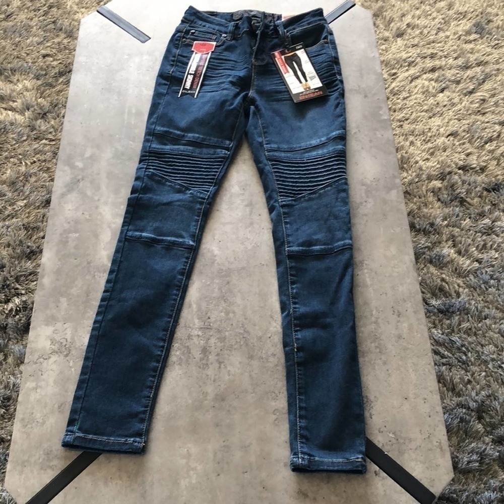 Enjean Moto Ankle Skinny Denim Jeans Sz 0